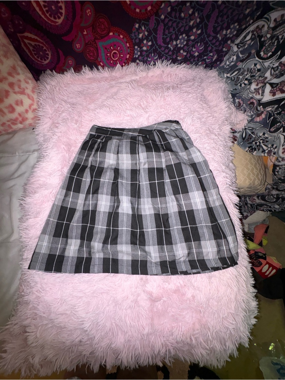 Rue21 Black and Gray Plaid Mini Skirt